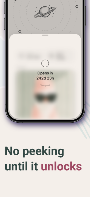 A sealed Futura capsule showing only 'Opens in 242d 23h' — no peeking until it unlocks